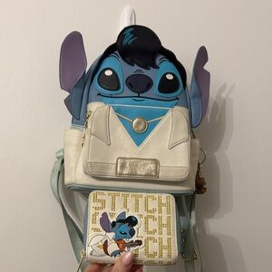 Loungefly Blue and Cream Stitch Backpack